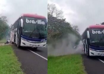 ¡Se salvó de milagro! – conductor de Brasilia que le explotó una llanta en la cara resultó ileso