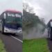 ¡Se salvó de milagro! – conductor de Brasilia que le explotó una llanta en la cara resultó ileso