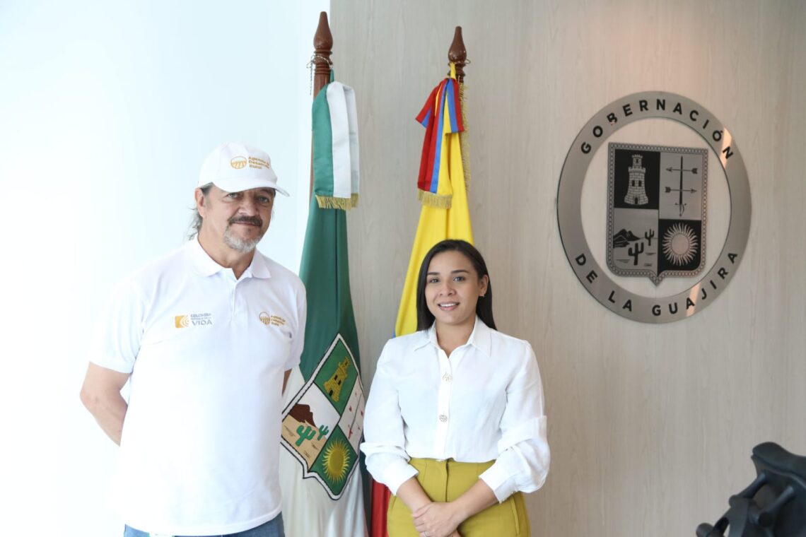 Gobernadora Diala Wilches y el director de la ADR trazan acciones por la seguridad alimentaria de los guajiros
