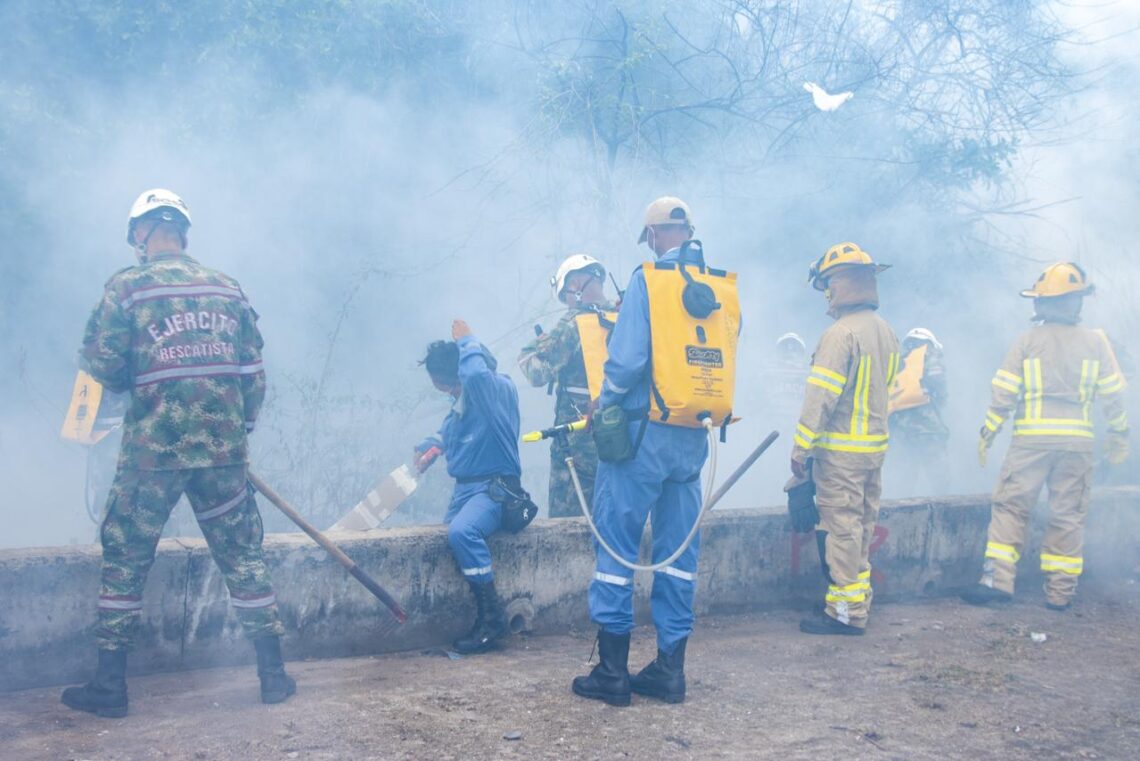 Riohacha se sumó al Simulacro Nacional de Emergencias con atención a un incendio forestal