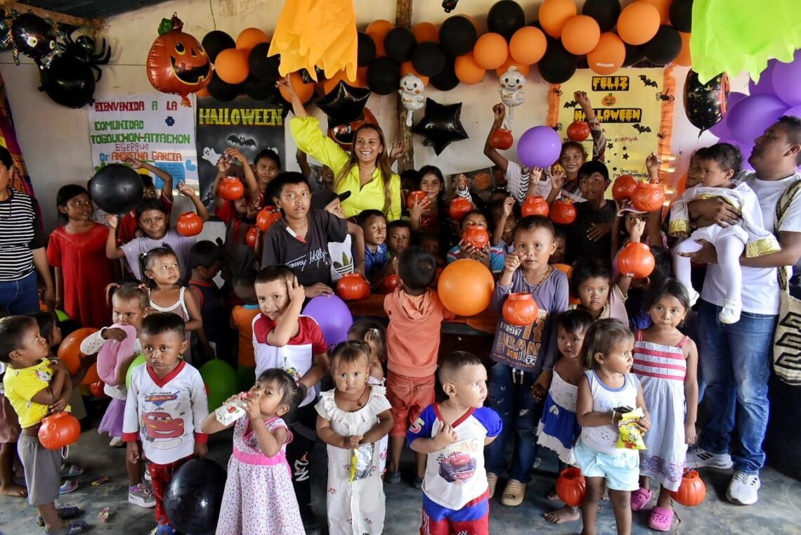 Esepgua celebró el Día de Halloween con los niños de una comunidad wayuu en Uribia