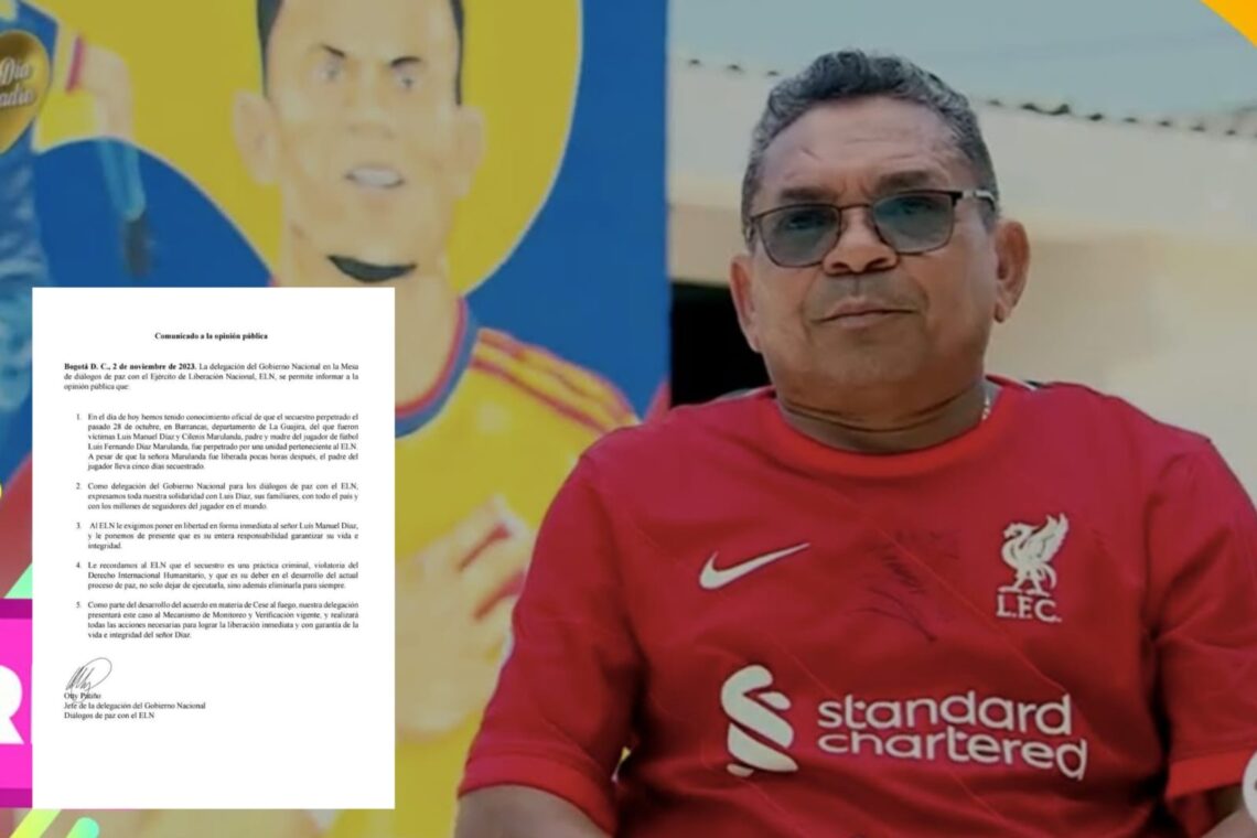 Gobierno confirma que el ELN tiene secuestrado al papá de Luis Díaz