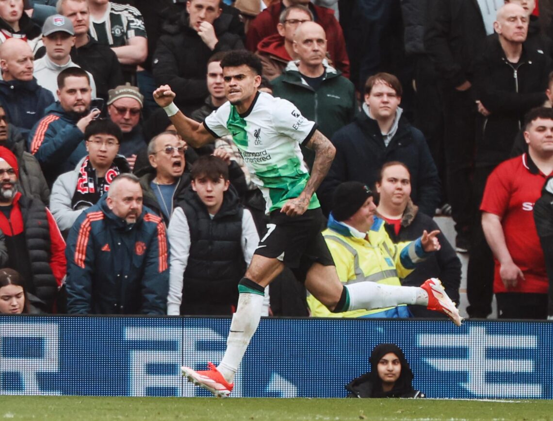 El guajiro Luis Díaz marcó un golazo en el empate del clásico Manchester United vs Liverpool