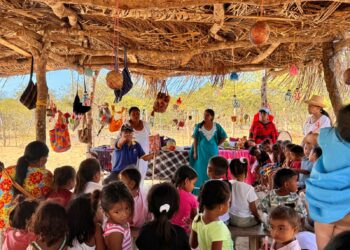 La enramada, uno de los entornos donde se fortalece el bienestar integral de la niñez wayuu en La Guajira